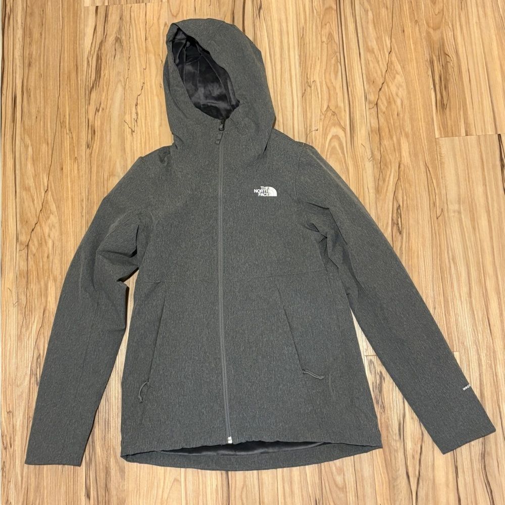 The North Face Women's Soft Shell Hoody Windbreaker Jacket Gray Heather Size Sma